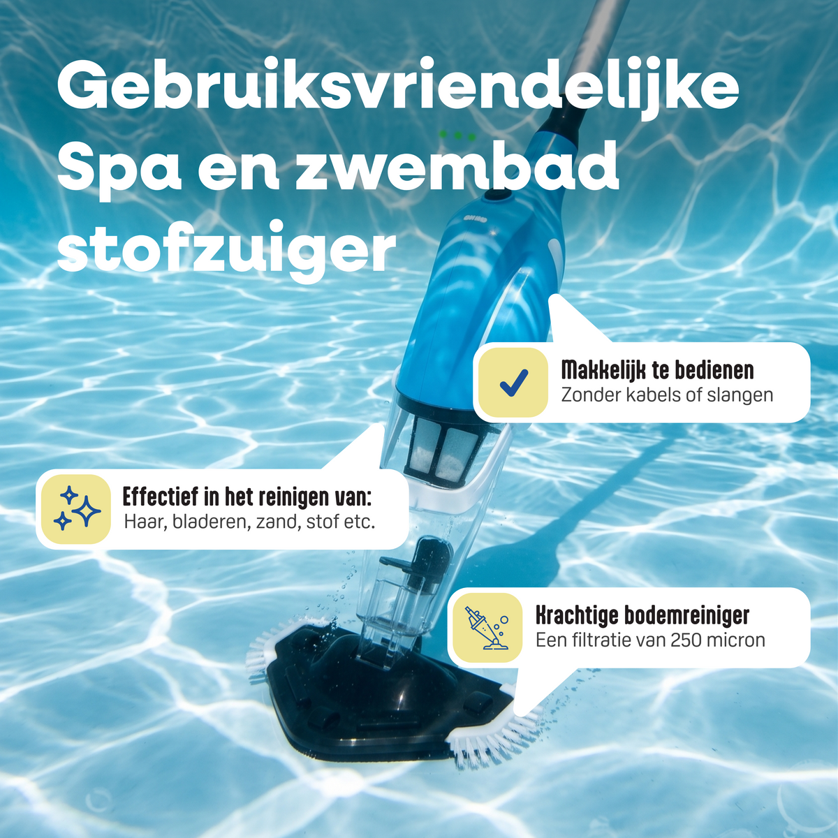 Draadloze Elektrische Spa en zwembadstofzuiger
