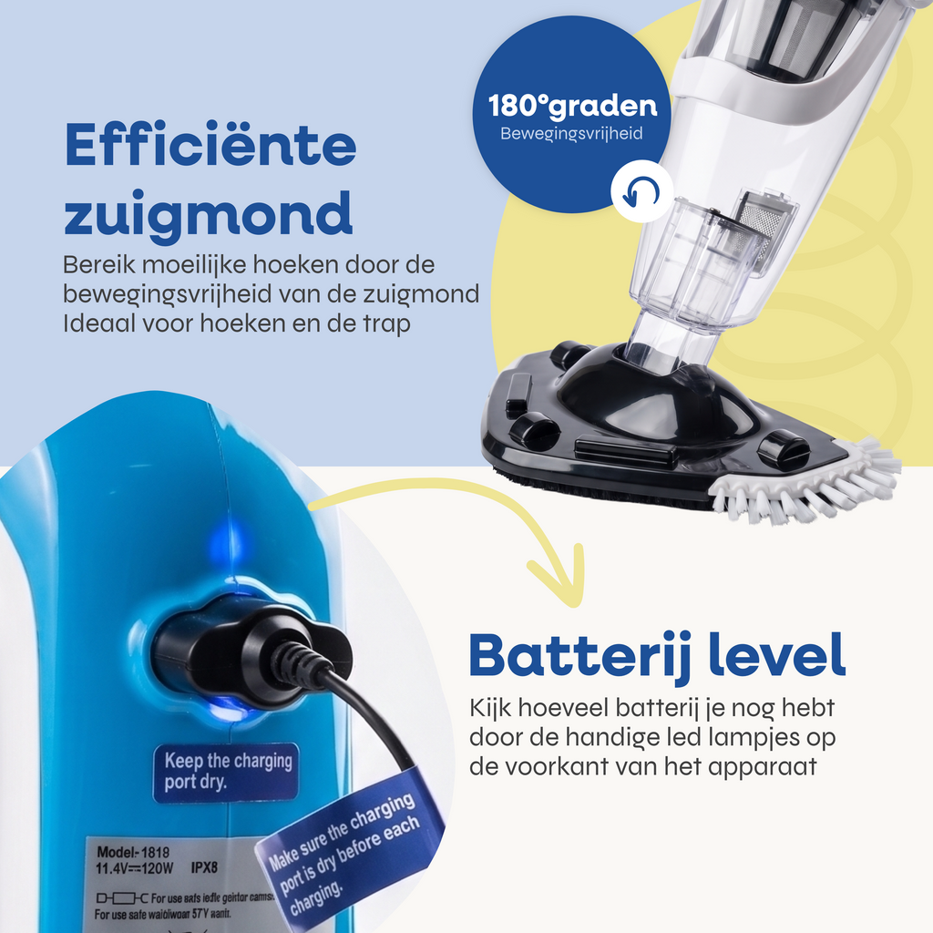 Draadloze Elektrische Spa en zwembadstofzuiger