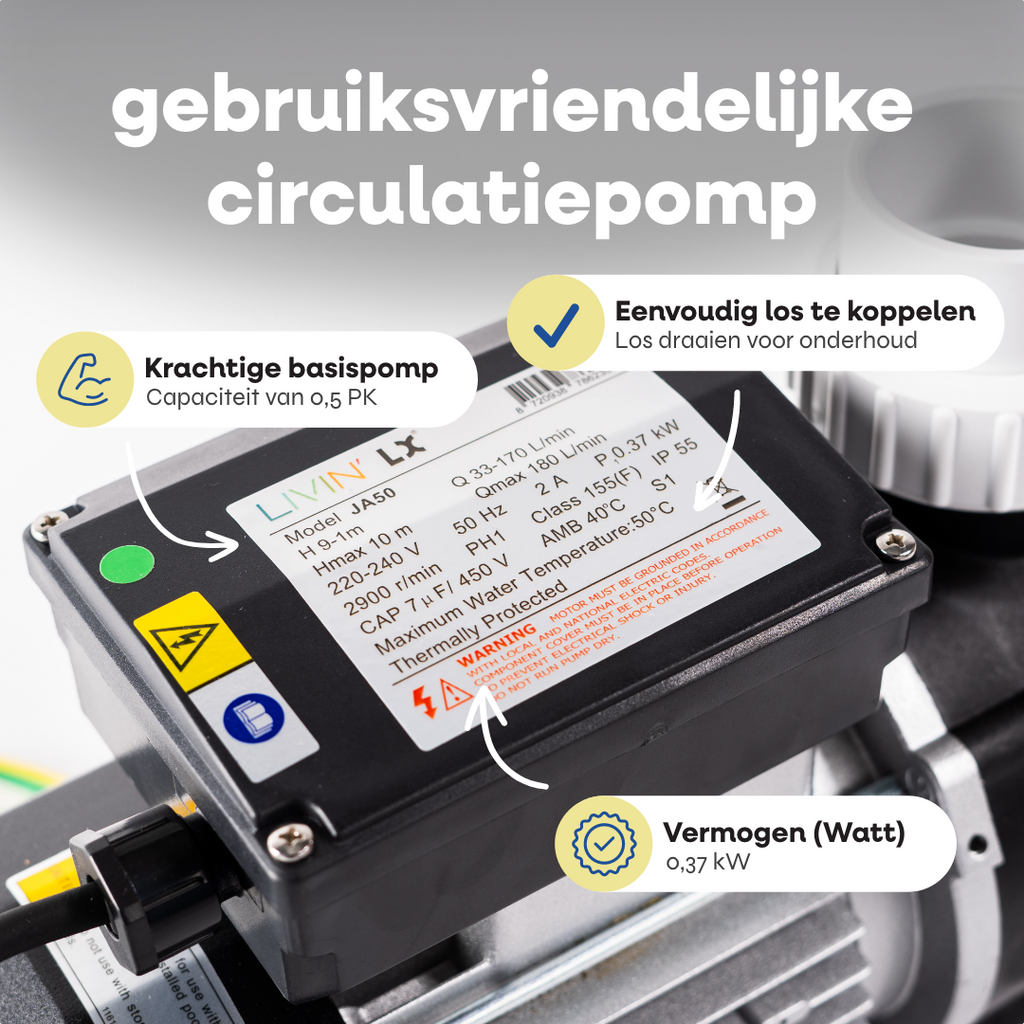 Energiezuinige spa pomp LX JA50 geschikt voor circulatie