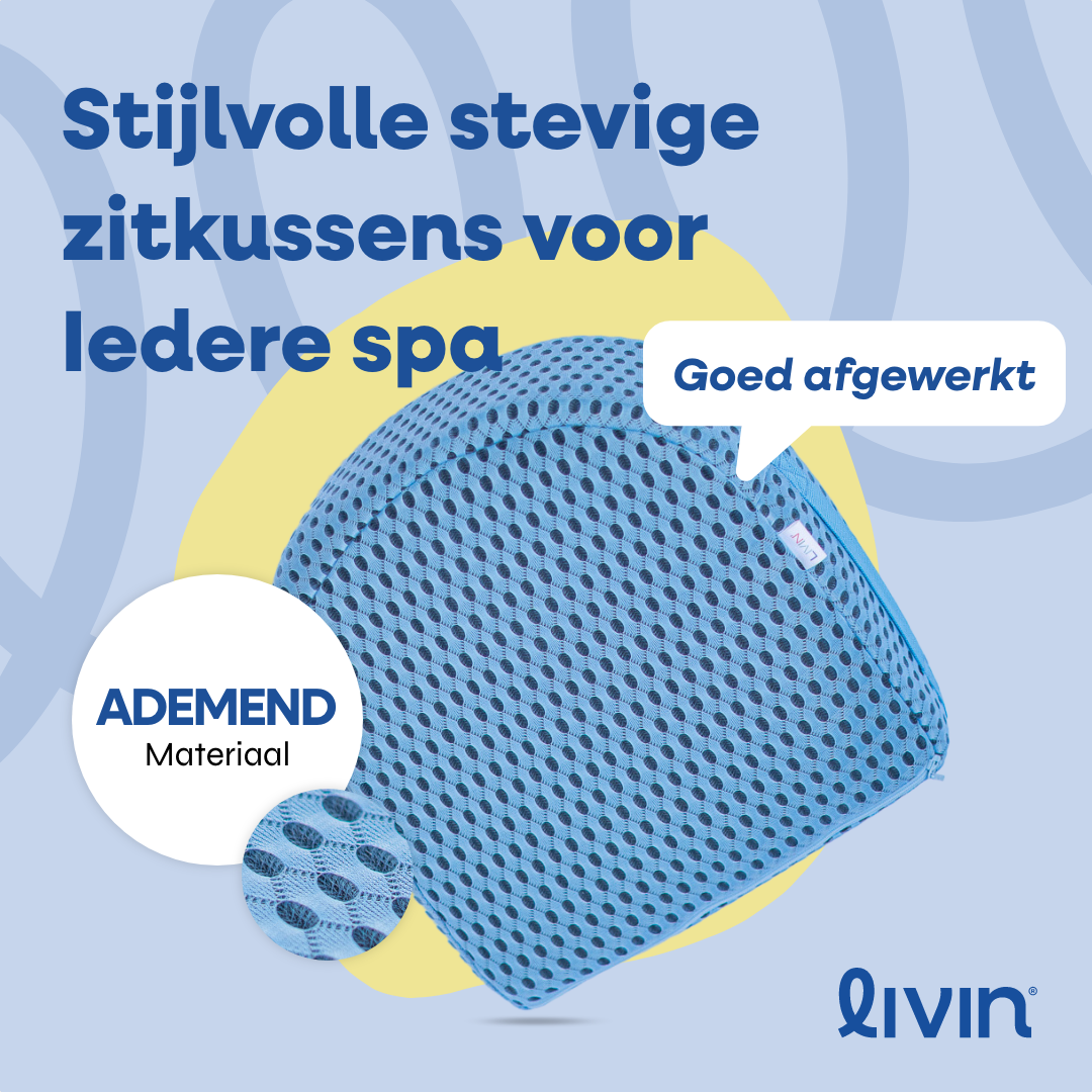 Spa zitkussen blauw - Halfrond